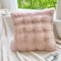 Fluffy faux rabbit fur pillow pink cushion soft plush modern minimalist home decor living room - Tocase Long Rabbit Fur Flesh Tint