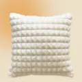 Coussin moelleux en peluche gaufrée blanc crème pour canapé salon chambre décoration - 45*45cm Housse Seule / Grille Crème Blanc