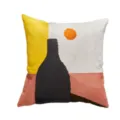 Nordic minimalist abstract geometric embroidered throw pillow cover for sofa home decor - Wine Bottle