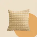Coussin moelleux en peluche gaufrée crème, oreiller carré doux pour décoration de salon. - 45*45cm (Housse Seule) / Jaune Crème