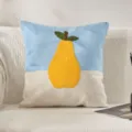 Nordic minimalist fruit tufted pillowcase, cute yellow pear embroidered cushion cover. - Full Pear Embroidery