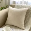 Modern minimalist solid color textured throw pillow for cozy sofa home decor and living room. - Double-Sided Chenille Grid