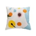 Nordic minimalist tufted cushion cover with abstract fruit embroidery, soft throw pillow. - Dim Sum