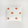 Housse de coussin en velours teddy blanc avec broderie orange, taie de coussin douce pour canapé. - 45*45 (Housse Uniquement) / Kaki Teddy