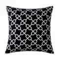 Black and white geometric chain throw pillow square decorative cushion with soft insert - High Quality Double Sided Chenille Black