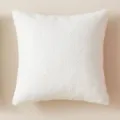 Housse de coussin carree en peluche blanche douce pour canape de salon et chambre a coucher - Housse 45x45cm / Teddy Double Face Blanc