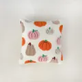 Teddy velvet cushion cover featuring colorful pumpkin embroidery, soft square throw pillow decor. - Teddy Pumpkin