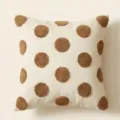 Housse de coussin touffetée crème à pois, coussin décoratif 45cm pour le salon canapé. - Pois Chameau / Housse Seule