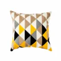Coussin brode geometrique nordique, coussin de decoration triangle colore moderne pour lit de sofa. - 45*45 (sans noyau) / Jaune Triangle