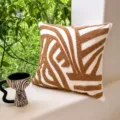 Cream tufted abstract throw pillow cover 45cm decorative cushion for the living room - Camel Whirlpool / Case Only