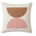 Housse de coussin tuftée moderne et minimaliste avec motif géométrique abstrait. - Housse 45x45cm / Cercle Opposé Rose Composé