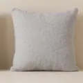 Housse de coussin texturee en polaire teddy unie pour canape chambre lit decoratif - Housse 45x45cm / Teddy Double Face Gris