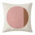 Housse de coussin tuftée moderne minimaliste, design géométrique circulaire pour la maison. - Housse 45x45cm / Grand Cercle Rose Composé