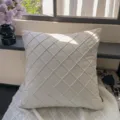 Moderner minimalistischer Plüsch Zierkissen, beiges geometrisches Kissen für Sofa Wohnkultur. - Milchig Weiß Gestreifter Diamant
