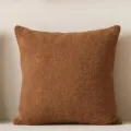 Brauner Teddyfleece Kissenbezug, weicher strukturierter Sofakissenbezug fur Schlafzimmer Heimdeko. - Teddy Doppelseitig Braun