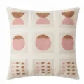 Housse de coussin géométrique moderne touffetée, taie d'oreiller décorative rose et marron canapé. - Housse 45x45cm / Petit Cercle Rose Composé