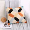 Nordic geometric embroidered throw pillow, bohemian style decorative cushion for sofa home decor - 45*45 (without core) / Ancient Coin Full Embroidery