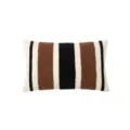 Striped throw pillow lumbar pillow decorative cushion brown black white plush teddy velvet - Coffee Black Grid 3050 / Case Only
