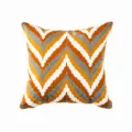 Nordic minimalist embroidered throw pillow bohemian geometric chevron cushion cover - 45*45 (without core) / Water Ripple Yellow Full Embroidery