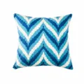Nordic minimalist embroidered throw pillow, blue and white chevron boho cushion cover for home sofa. - 45*45 (without core) / Water Ripple Blue Full Embroidery