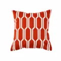 Nordic minimalist embroidered throw pillow cushion cover with red white geometric pattern home decor - 45*45 (without core) / Honeycomb Red Full Embroidery