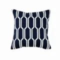 Nordic blue and white geometric embroidered throw pillow, modern minimalist cushion cover for home. - 45*45 (without core) / Honeycomb Blue Full Embroidery