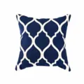 Dark Blue Tufted Throw Pillow Cover Moroccan Geometric Embroidered Cushion Case 45x45 - 45*45 (without core) / Heart Grid Full Embroidery