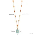 Edelstahl Kette bunte Perlen Halskette mit unregelmäßigem Naturstein Anhänger für Damen. - Stil A