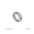 Edelstahl bunter Zirkon Ring, modischer europäischer Statement-Schmuck für Damen, 10g. - Größe 6 / Buchstabe B
