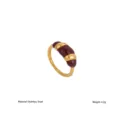 Klobiger burgunderroter Emaillierter und goldener Edelstahl Statement Ring im Vintage-Stil. - Größe 9 / Stil C