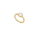 Minimalistischer edelstahl quadratischer weißer perlmuttring in gold für damen chic - Größe 6 / Stil C