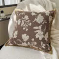 Housse de coussin décorative à fleurs de style vintage français pour canapé salon. - Housse 45*45 / Brun Vintage Fleurs Riches