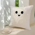 Housse de coussin fantome Halloween, jolie taie d'oreiller tuftée pour canapé lit salon - Grand fantôme