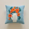 Housse de coussin décorative motif floral nordique pour canapé salon salon salon. - Housse 45*45 / Base Bleue Vase Crème