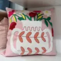 Housse de coussin touffetee a fleurs roses nordiques pour decoration de salon et canape - Housse 45*45 / Vase à Fleurs Rose