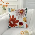 Nordic INS style embroidered throw pillowcase, white floral cushion cover for sofa bedroom. - Garden Flower