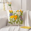 Housse de coussin touffetée à fleurs style pastoral pour canapé douillet et déco chic. - Housse 45x45cm avec Coussin / Petite Forêt de Fleurs