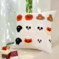 Housse de coussin Halloween citrouille fantôme touffetée taie d'oreiller pour canapé - Icône Fantôme