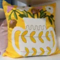 Yellow Tufted Flower Vase Throw Pillow Nordic Cushion Cover for Sofa Decorations - Yellow Flower Vase