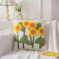 Sonnenblumen Bestickter Kissenbezug, süßer Deko Kissenfall für Sofa und gemütliches Zuhause. - Große Blume