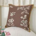 Housse de coussin florale marron vintage française pour canapé de salon élégant. - Housse 45*45 / Brun Vintage Petites Fleurs