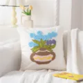 Rustikaler bestickter Kissenbezug im Ins-Stil für gemütliche Sofa-Heimtextilien. - Orchideentopf