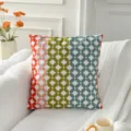 Nordic minimalist towel embroidered throw pillow, colorful geometric stripe cushion cover for living room sofa. - Gradient Grid
