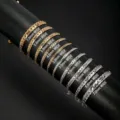 Stainless steel flat curb Cuban chain bracelet set in multiple widths gold and silver. - 1.2mm Wire*5.0mm Width*17+5cm,FR Embossed / Gold