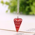 Red conical patterned pendant necklace fashion jewelry crystal stone necklace for women - As Shown 8#
