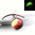 Luminous glass galaxy globe pendant necklace with brown cord for women and girls daily wear. - Stardust 8