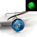 Glow in the dark galaxy glass pendant necklace, beautiful universe stardust starry jewelry for women. - Stardust 3