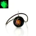Glass starry night luminous necklace galaxy universe pendant with brown leather cord for gift - Stardust 13