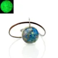 Glow in the dark starry sky glass pendant necklace with brown cord universe stardust jewelry - Stardust 22