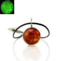 Luminous Starry Sky Universe Glass Pendant Necklace Glow in Dark Brown Amber Style - Stardust 17
